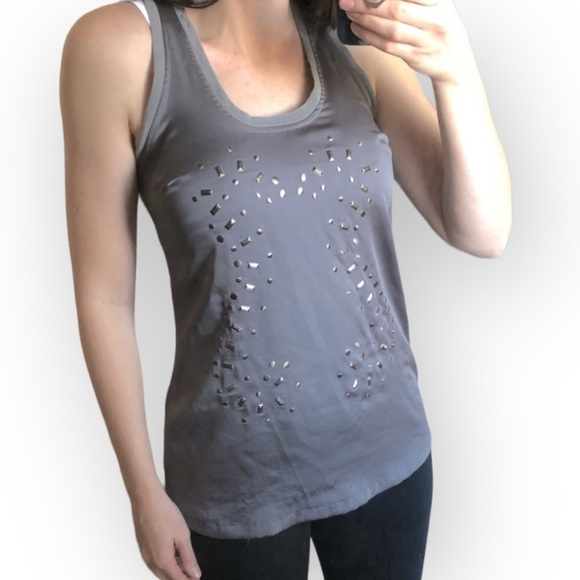 𝅺⭐️2 FOR $20⭐️ William Rast grey satin racer back blouse - Picture 2 of 9